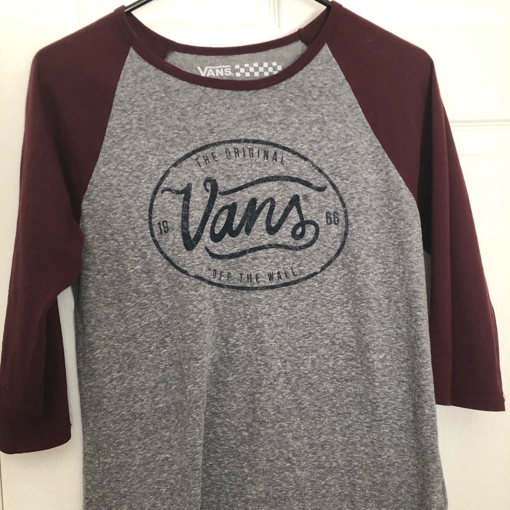 Vans Vintage Style Maroon Quarter Sleeve